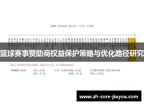 篮球赛事赞助商权益保护策略与优化路径研究